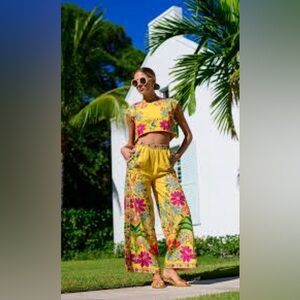 Elizabeth James Vibrant Floral Pants Outfit